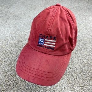 Red Chaps Ralph Lauren Faded distressed dad hat